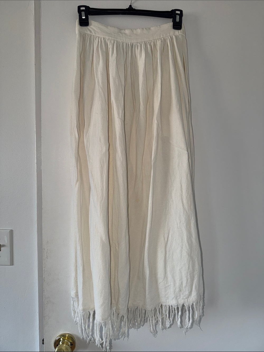 & Other Stories Cream Maxi Skirt with Fringe Hem - Picture 3 of 3